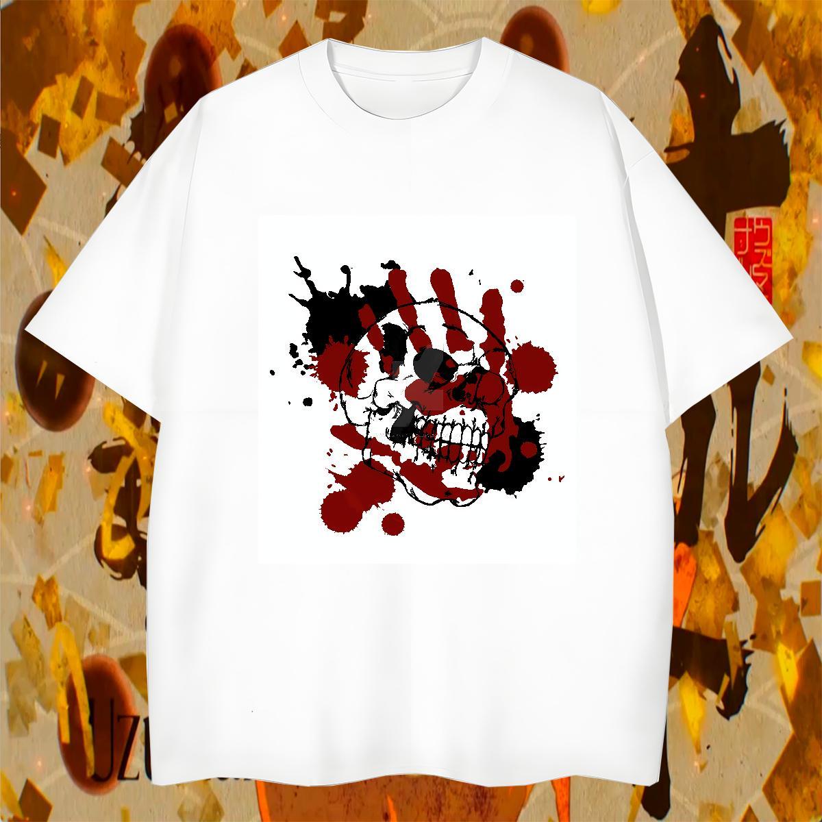 DIY scary Men Tshirts 230g Cotton T-Shirts Custom Printed Home Outdoor O-Neck Short Sleeve Soft Top Tees