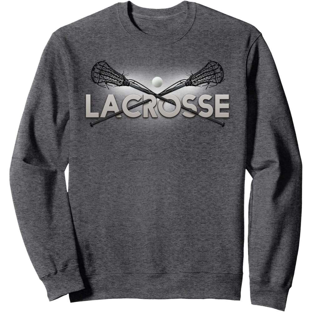 Long Sleeve Shirts for Men sweatshirt Lacrosse Black Crossed Stic and Ball Funny Gift Sweatshirt T shirt Tee Streetwear Casual tops clothes
