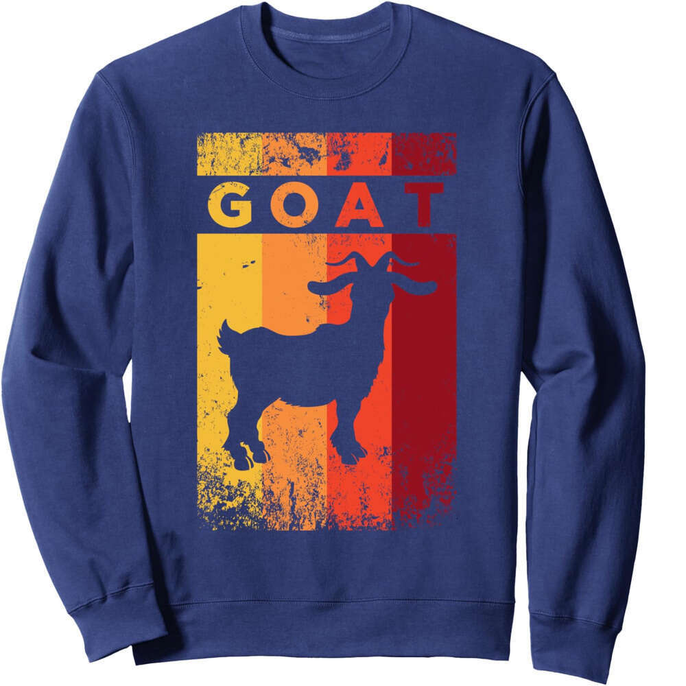 Long Sleeve Shirts for Men sweatshirt Vintage Style Silhouette Funny Goat Lover Gift Sweatshirt T shirt Tee Streetwear Casual tops clothes