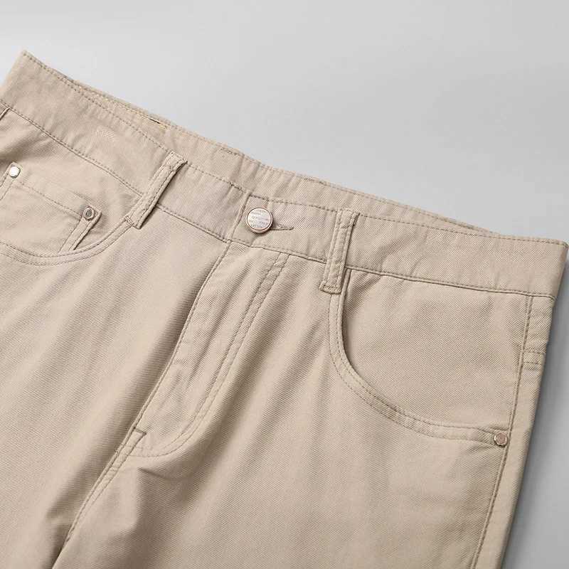 Cotton fabric mens straight black white blue casual pants mens work clothes mens formal business pantsW240725