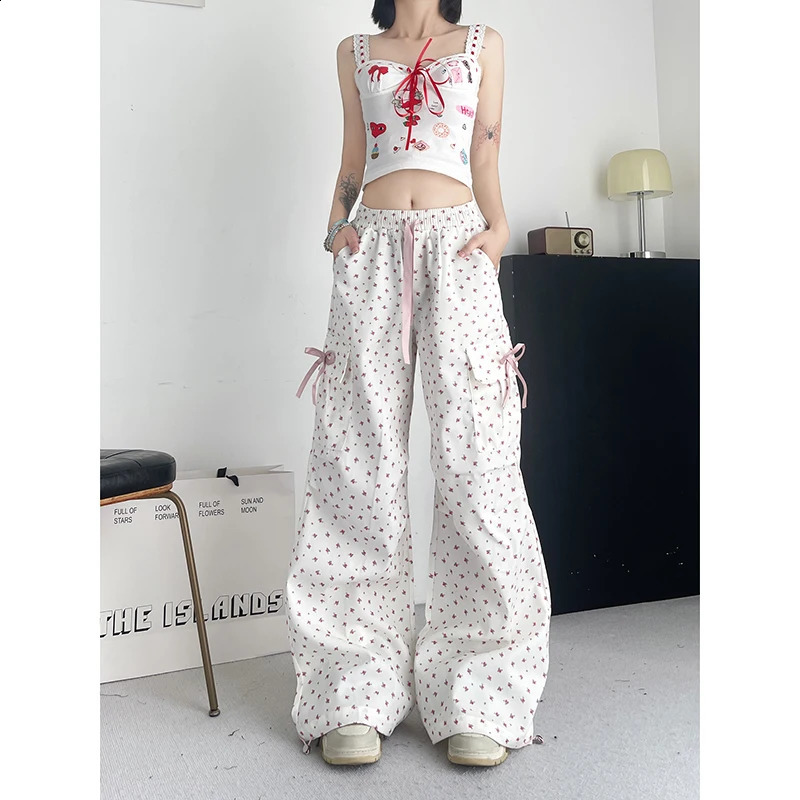 Autumn Women Korean Joggers Y2k Japanese Streetwear Sweet Long Parachute Grunge Pantalones 2000s Sweat Pants Loose Casual Z260314