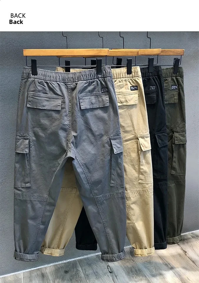 Durable and loose fitting mens construction workers ground crew spring autumn casual pants labor protective 240821