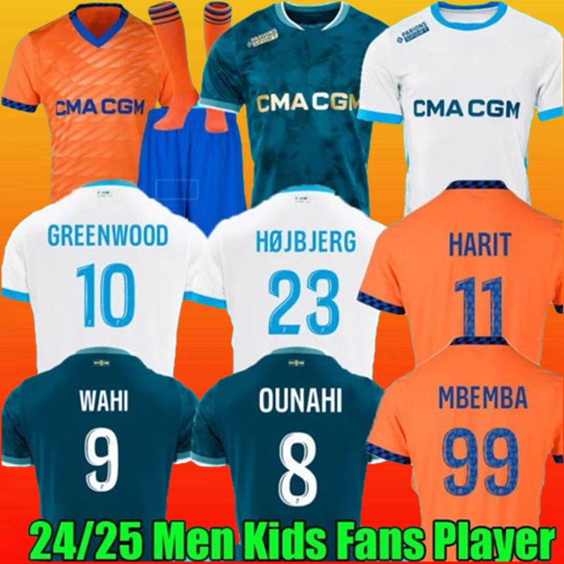 2024 2025 Maillot MarseilleS Football Jersey Foot CUISANCE GUENDOUZI ALEXIS PAYET CLAUSS Football Shirts Men Kids VERETOUT Under OM Olympique Vitinha Fans Player