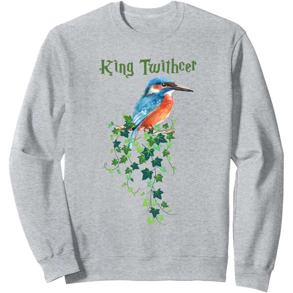 Long Sleeve Shirts for Men sweatshirt King Twithcher Colorful Kingfisher Design Gift Sweatshirt T shirt Tee Streetwear Casual tops clothes