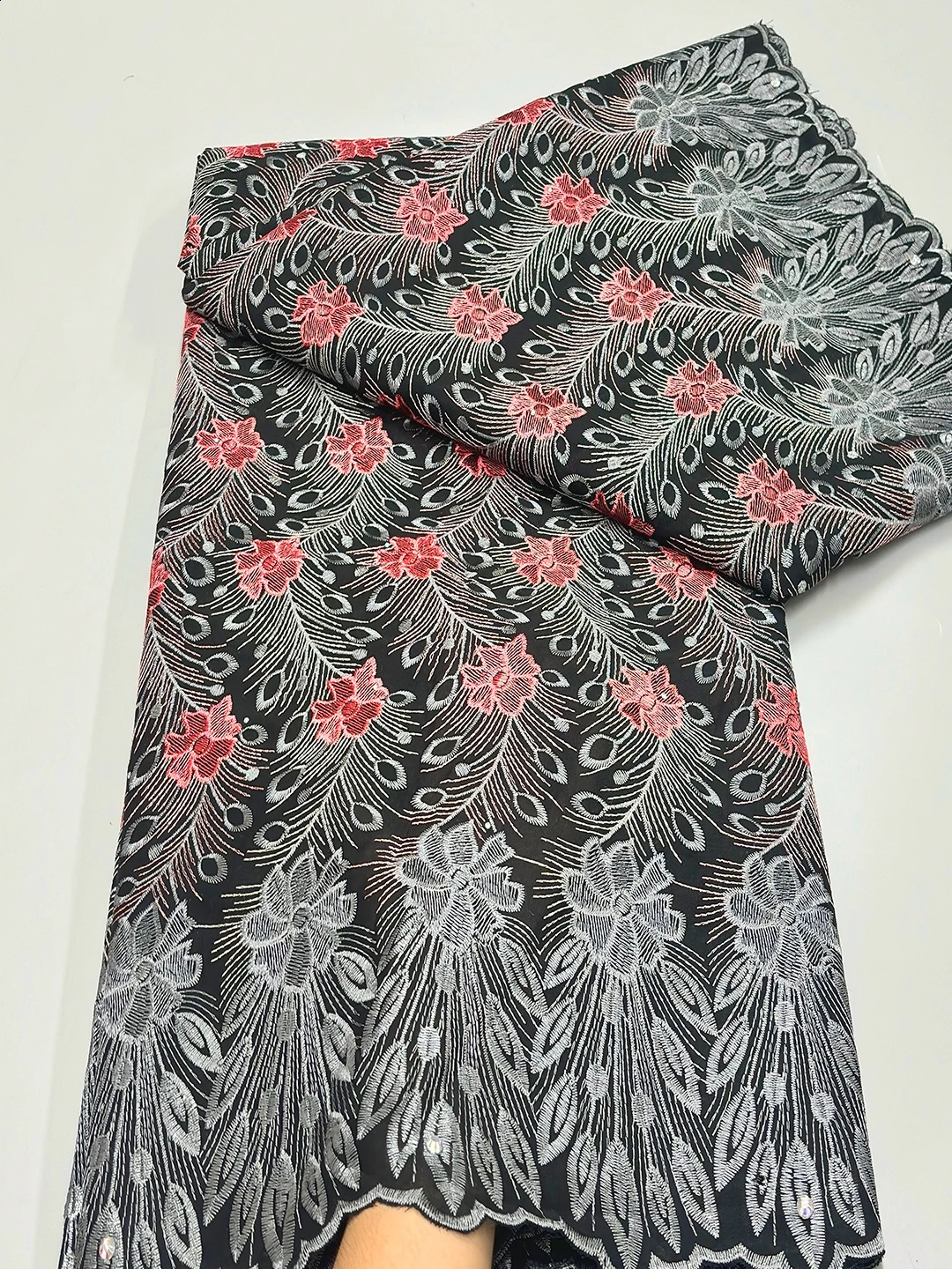 DuBai Swiss Voile Stones Lace Fabric High Quality African Cotton Dry Lace Fabric Nigerian For Women Evening Party Dresses 240821