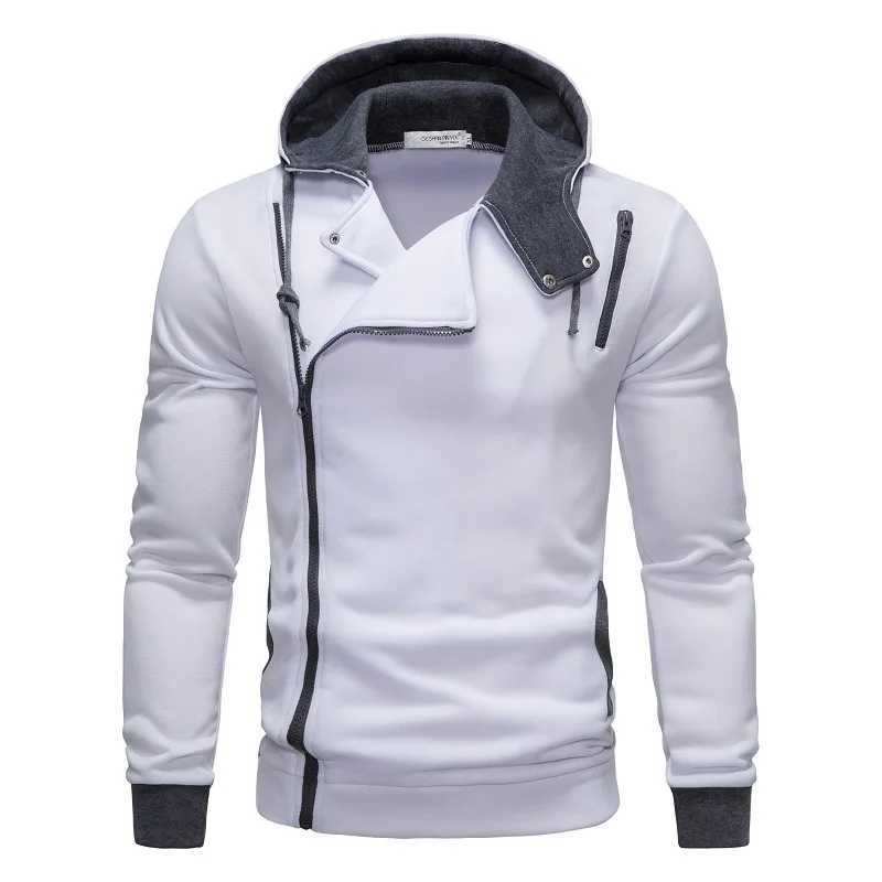 Men Hoodie Fall Zipper Polyester Long Sleeve Hooded Sweatshirt Mens Asymmetric Hoodies Men TopXJ240820