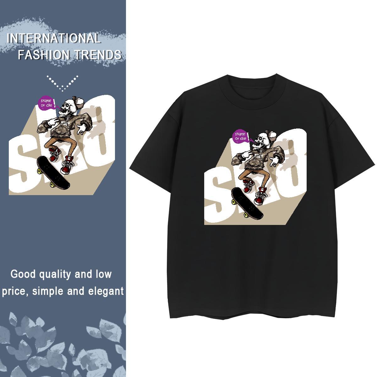 Classic Women T Shirts 230g Cotton Short sleeve Soft Beach skateboarding Women Tshirts Designer DIY Printed Clothes Shirt