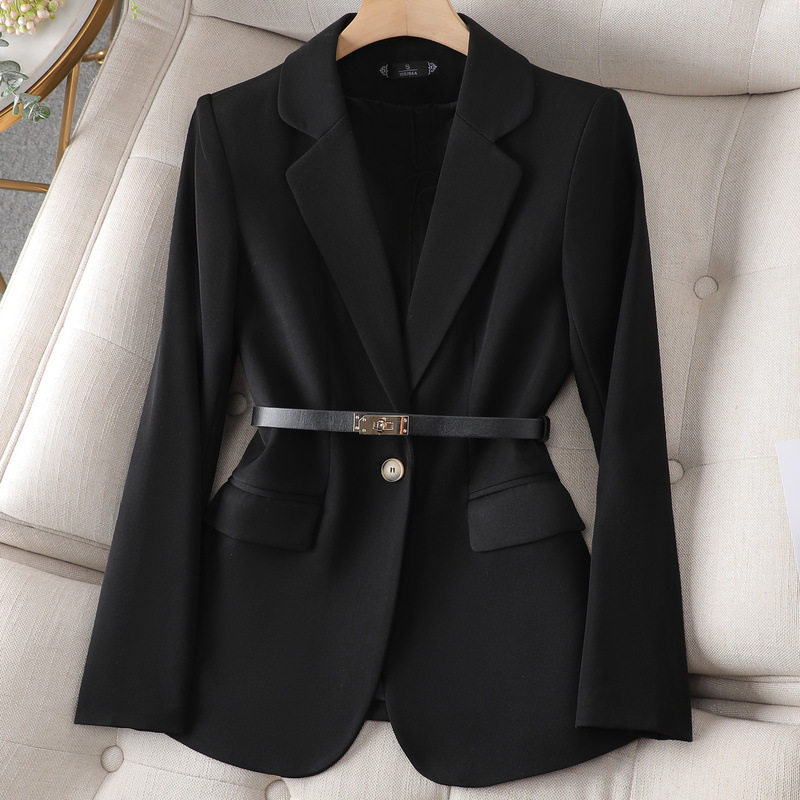 2024 autumn new collar jacket in clean color, professional casual fashion, versatile, simple temperament, small suit for women
