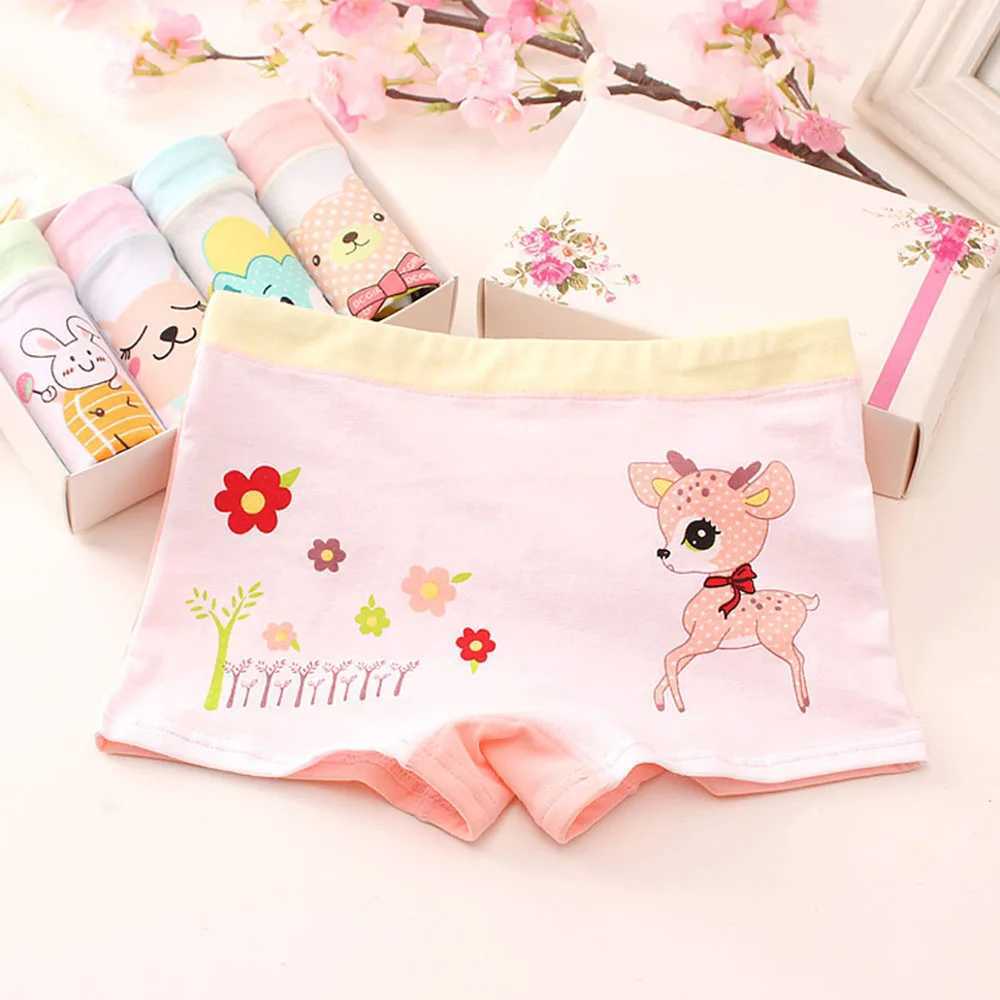 Girls Panties Kids Cotton Underwear Childrens Briefs Cartoon Short 5Pcs/lot Y240821