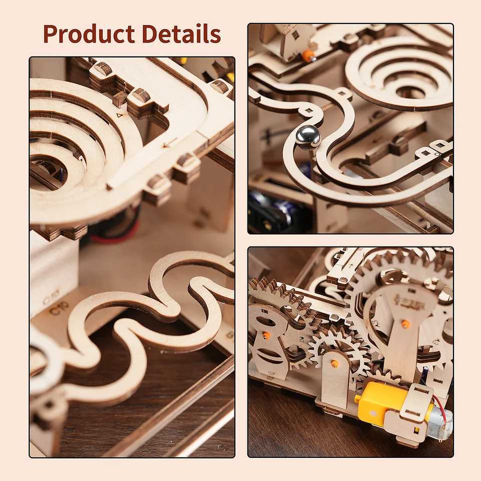 DIY 3d Marble Run Track Montessori Education Toys Wood Jigsaw Wooden Building Kits Gifts For Kids Free shipping