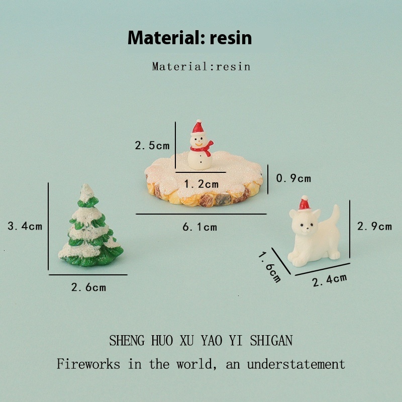 Cartoon Creative Ins Mini Snowman Dog Snow Play Micro Landscape Gardening Landscape Home Decoration DIY Ornament