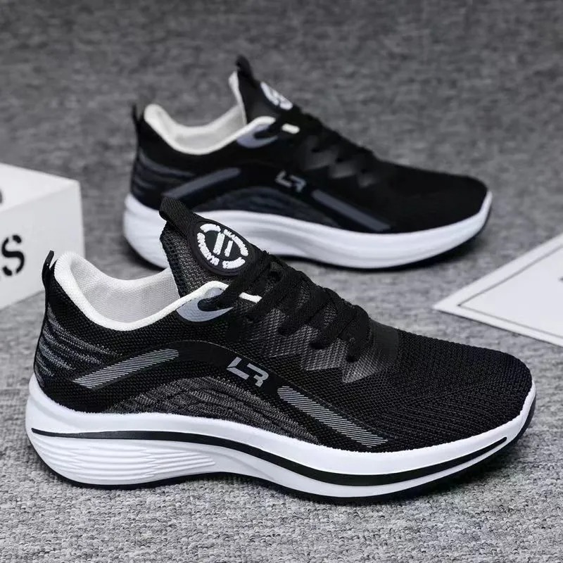 Sports Men's Shoes New Spring Versatile High Rise Trendy Shoes Mesh Shoes Men's Breathable Running Ultra Light Shoes