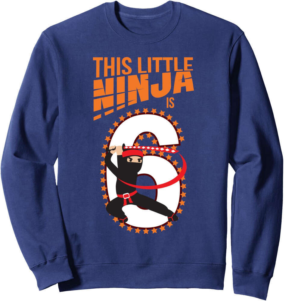 Long Sleeve Shirts for Men sweatshirt This Little Is 6 Cute Ninja Love Birthday Gift Sweatshirt T shirt Tee Streetwear Casual tops clothes