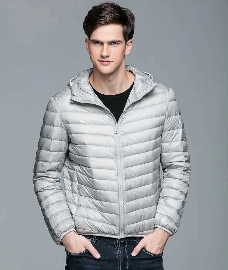 Puffer jacket Autumn Winter Men Duck Down Jacket Ultra Light Thin Warm Jackets Man Streetwear Feather Parkas Male Hooded Coats Plus Size 5XL M240821