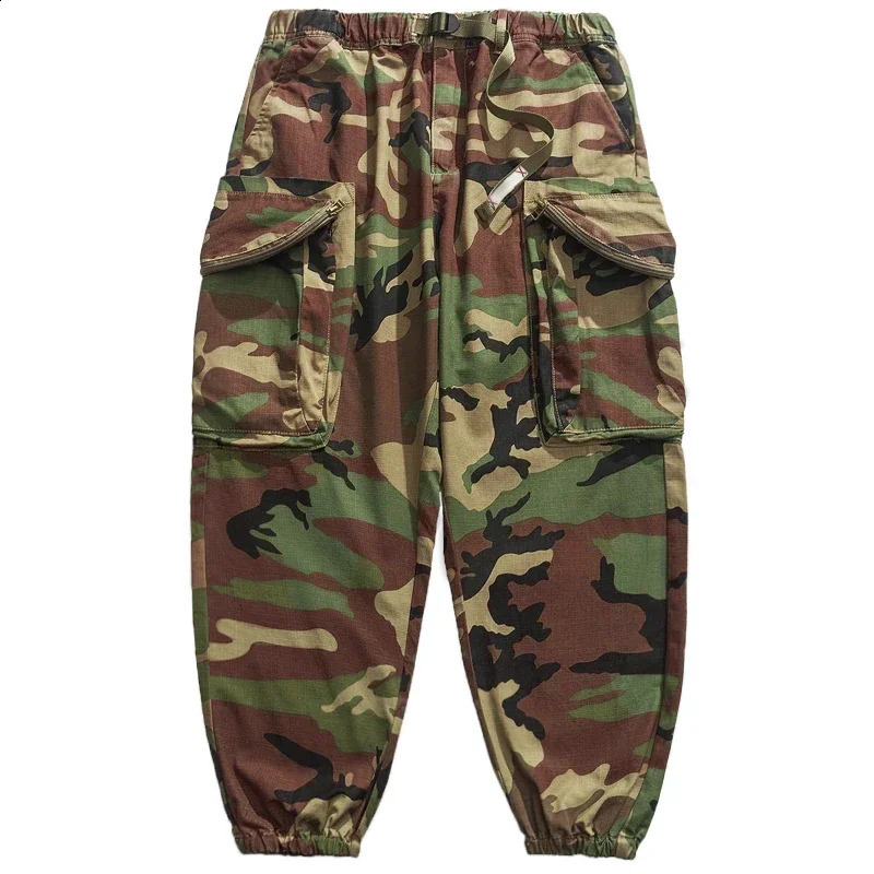 Plus camouflage tactical pants streetwear hiphop oversized harem jogging Harajuku casual cargo mens 240821