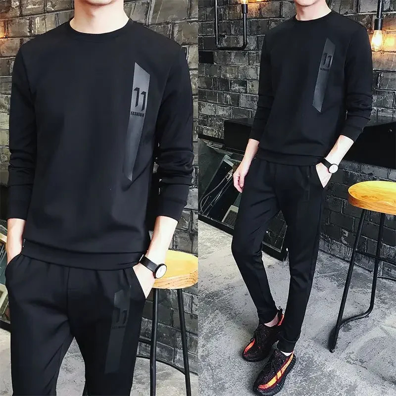 Male T Shirt Sportswear Clothes for Men Black Tracksuit Gym Sports Suits Stretch Pants Sets Slim Fit Top Casual Fashion Basic S 240821