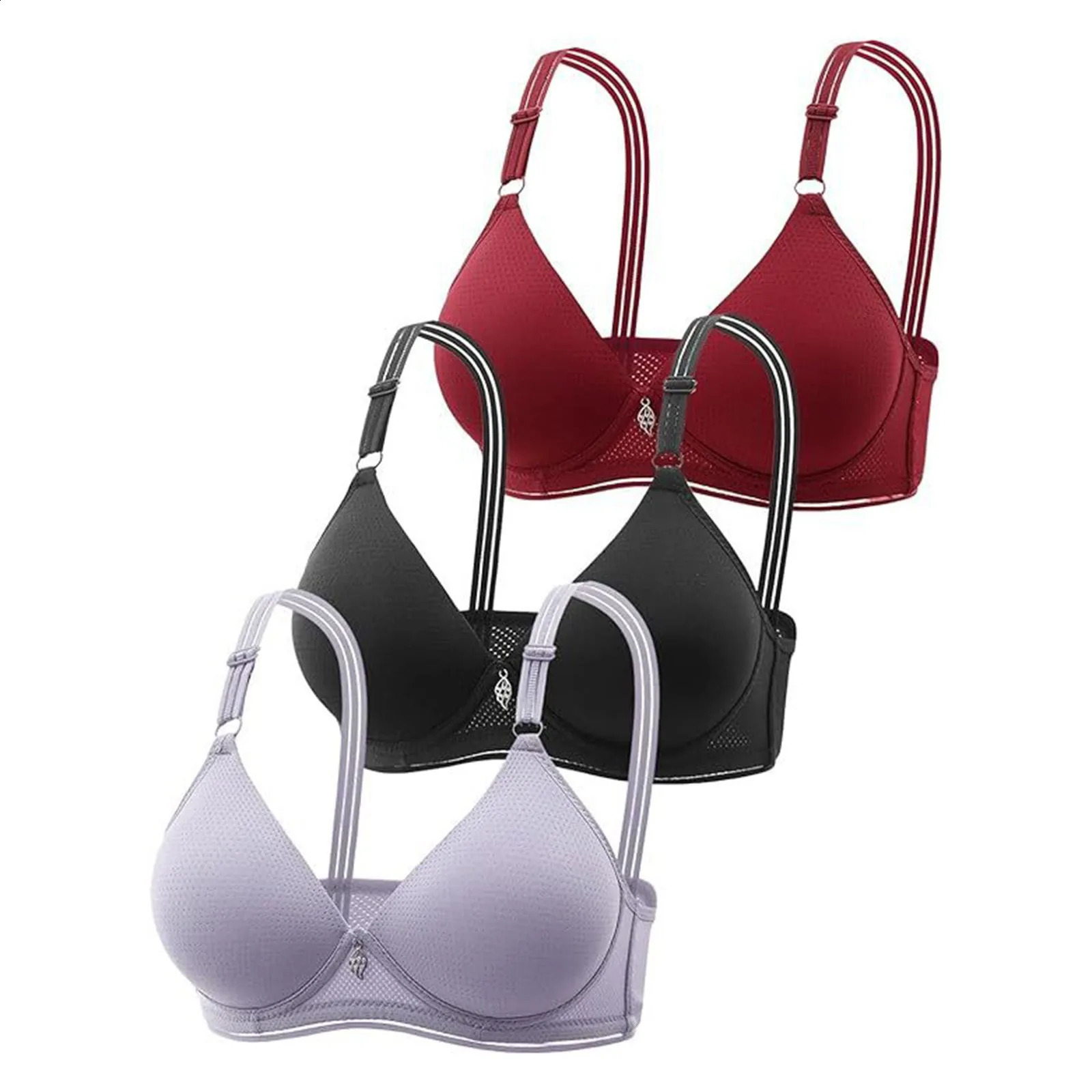 3PC Bras For Women Sexy Push Up Bra Pack Non Removable Padded Sports for 240820
