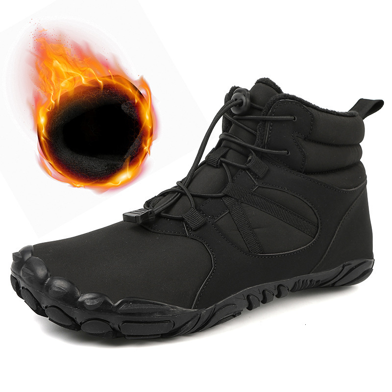Ddmysports New Winter Warm Velvet Men S Women Snow Boots Waterproof And Breathable Couple Casual Five Finger Cotton Shoes OUTDOOR