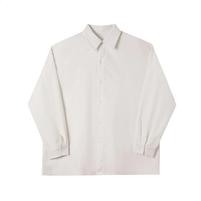 spring Korean style Personalized Back split shirts men casual loose wild simple shirts M-XL 240820