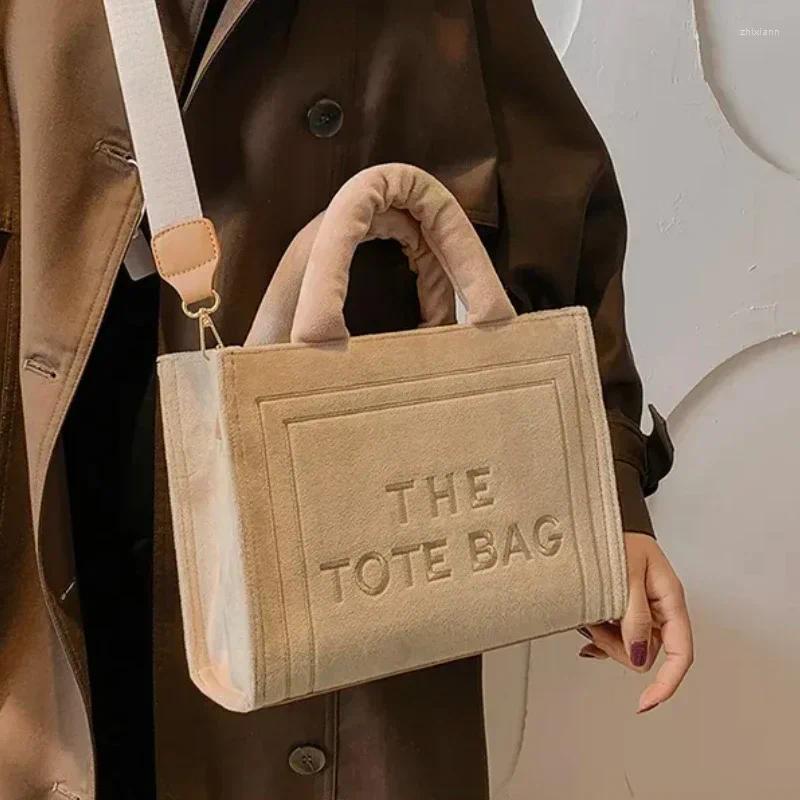 Fashion Tote Handbags - Chic Square Velour Crossbody Bag, Elegant Letter Print Shoulder Bag Women, Lightweight For Daily Use New Free Delivery Designe