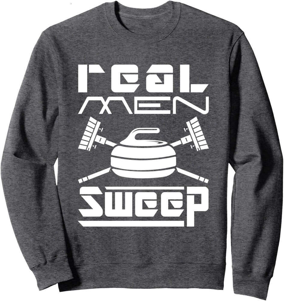 Long Sleeve Shirts for Men sweatshirt Real men Sweep Curling Funny Gift Sports Wear Sweatshirt T shirt Tee Streetwear Casual tops clothes
