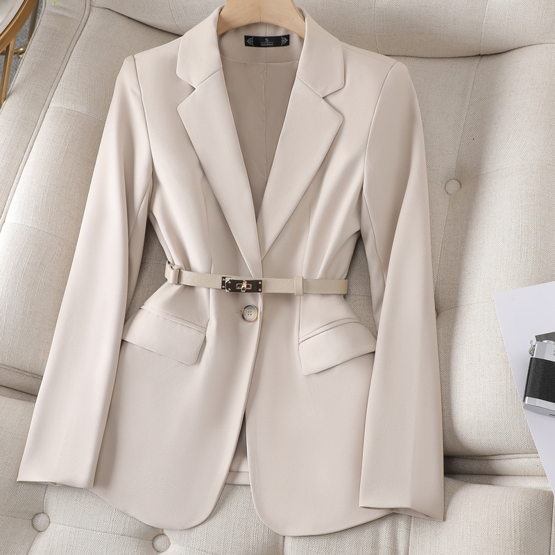 2024 autumn new collar jacket in clean color, professional casual fashion, versatile, simple temperament, small suit for women
