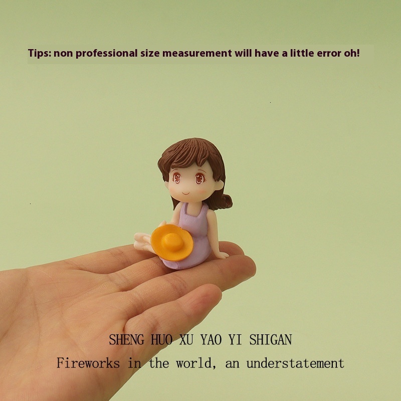 Creative mini lounge chair cartoon girl low table fruit juice micro landscape scene baby house over home desktop small ornament