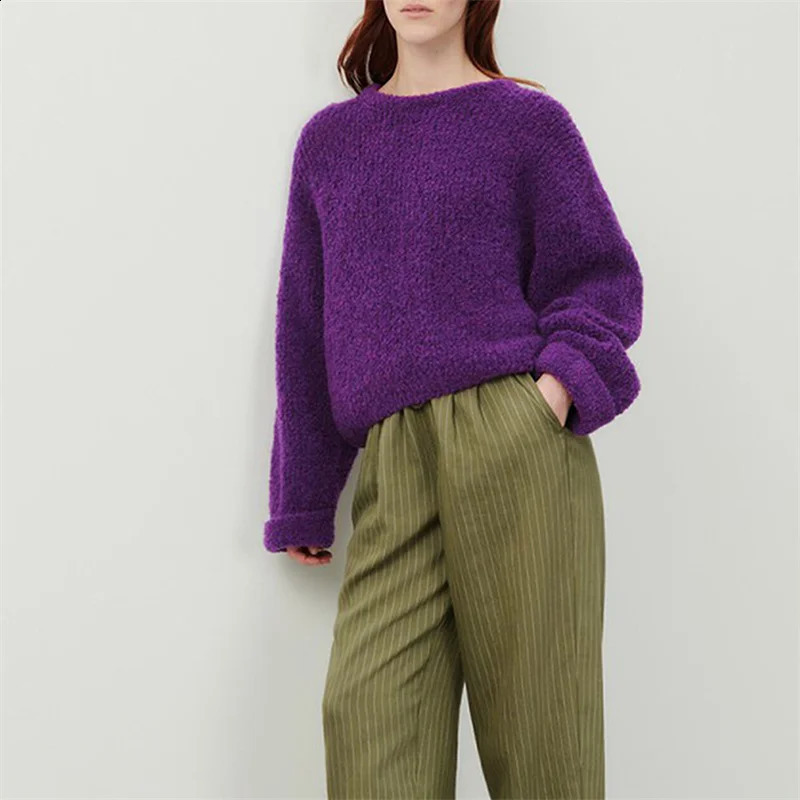 Lamuusaa y2k sweater womens Fairycore clothing solid color round neck long sleeved floral top 2000s jumper fashion streetwear 240821