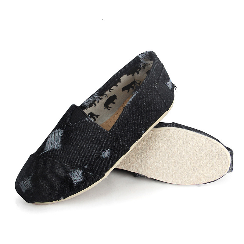 Ddmysports Denim Shoes Tom Thomas Denim Washed Cloth Flat For Couples Lazy Men S And Women Casual With Set Feet OUTDOOR