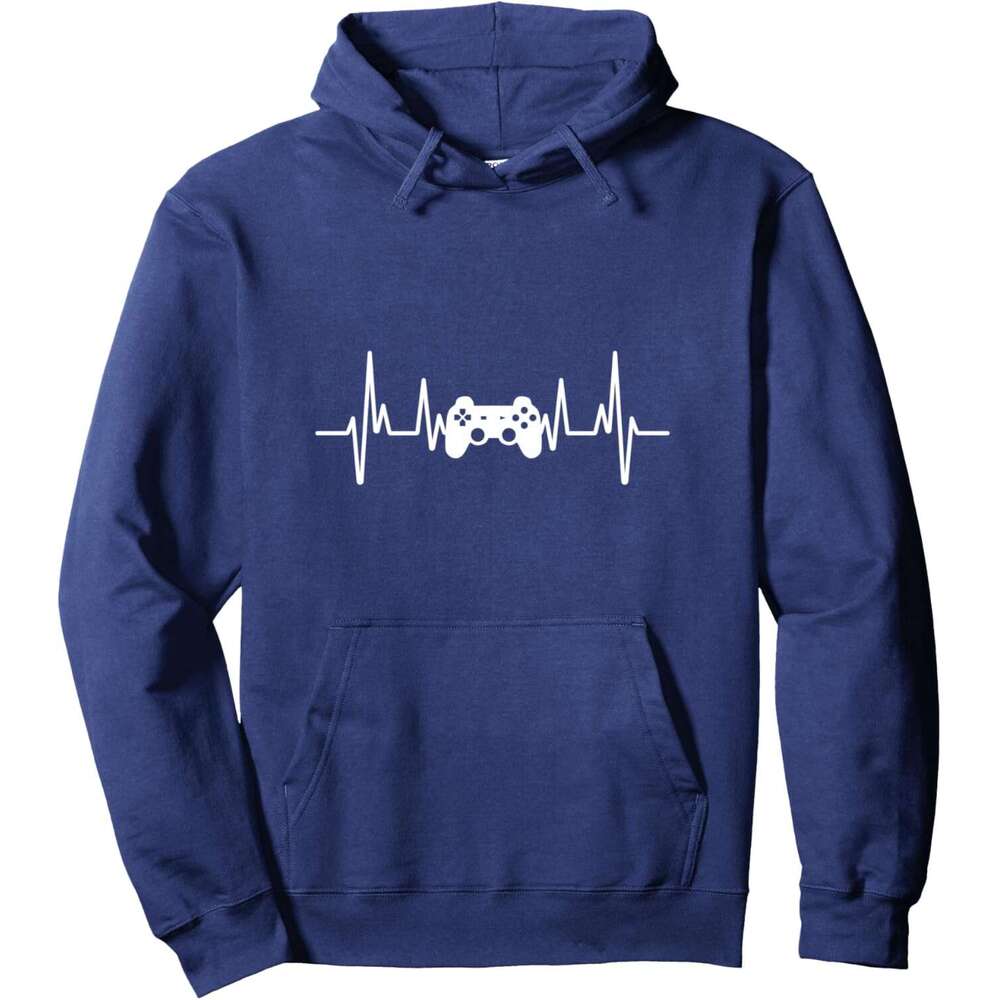 Hoodie for Mens Womens Funny Gamer Heartbeat Video Game Controller Gag Gift Pullover Hoodie Graphic Hoodies Sweatshirt Pullover Long Sleeve