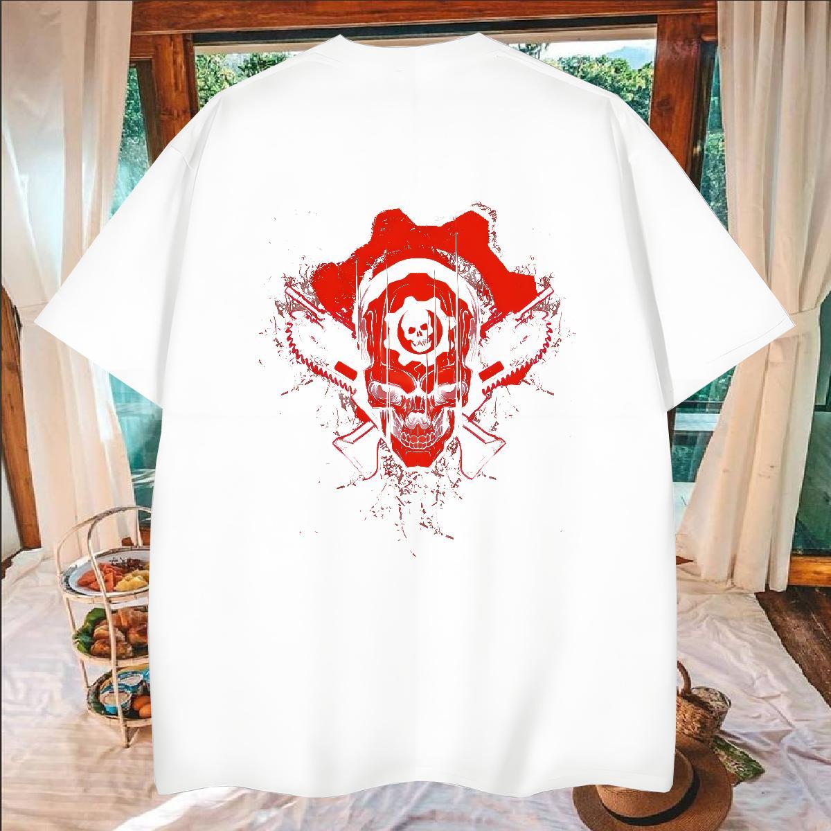 Stylist Men Tops Tees 230g 100% Cotton Beach scary Short Sleeve O-Neck Man T Shirts High Quality Custom Printing Top Tees
