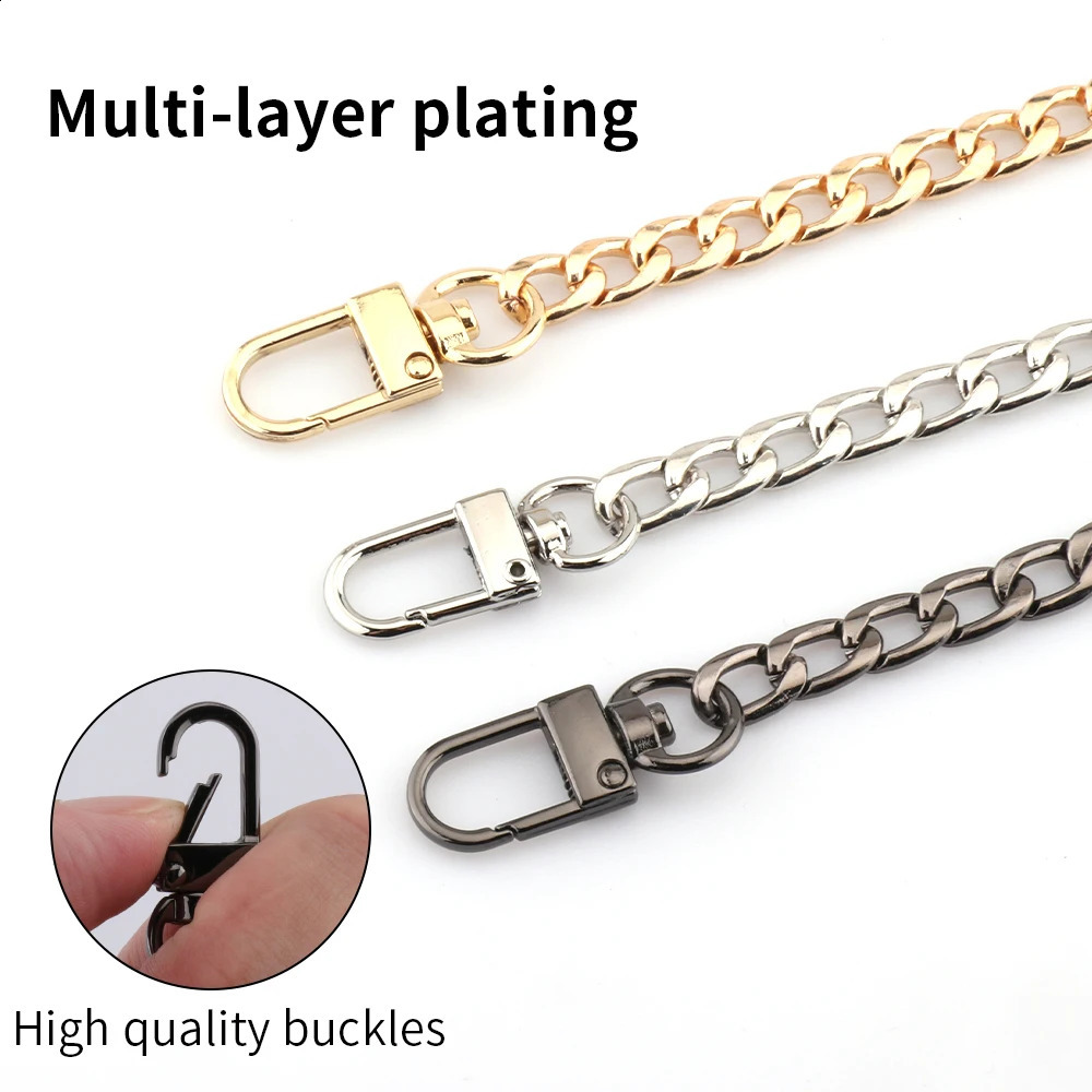 40120cm Womens Metal Gold Chain Decorative Wallet Shoulder Strap Bag Accessories Handbag Mini 240820
