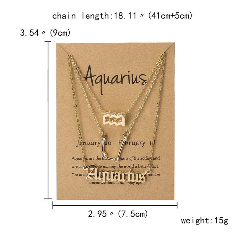 Designer 18K Gold Silver Plated 12 Constellation Horoscope Astrology Necklace for Women Zodiac Letter Symbol Pendent Necklaces Lovers Jewelry Gift 3PC