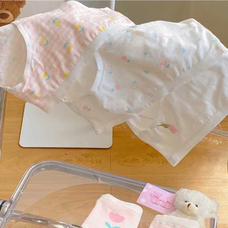 5PCS Maiden Cotton Soft Antibacterial Panties for Girl Cute Print Knickers 8+y Young Child Underwears Kid Thin Breathable Briefs Y240821