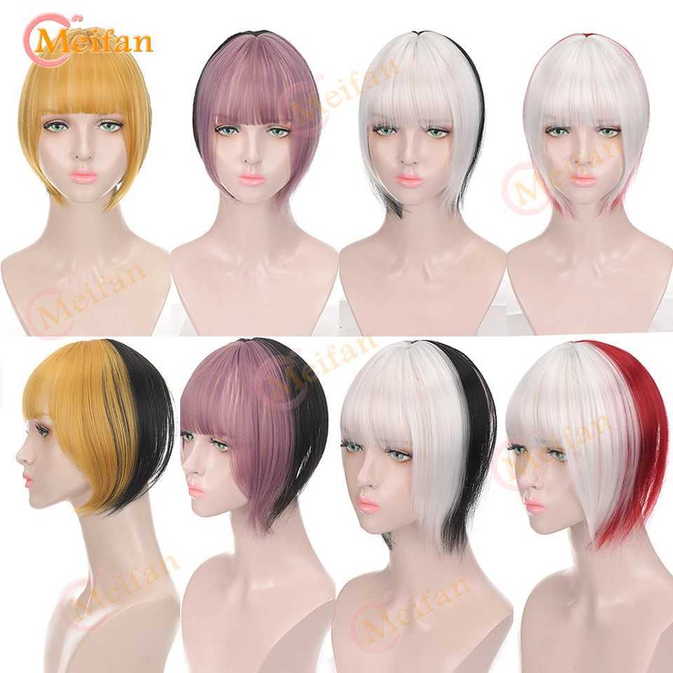 MEIFAN black matching red and pink bangs top with air bangs sandwiched at the edge of hair invisible seamless synthetic natural bangs W240817