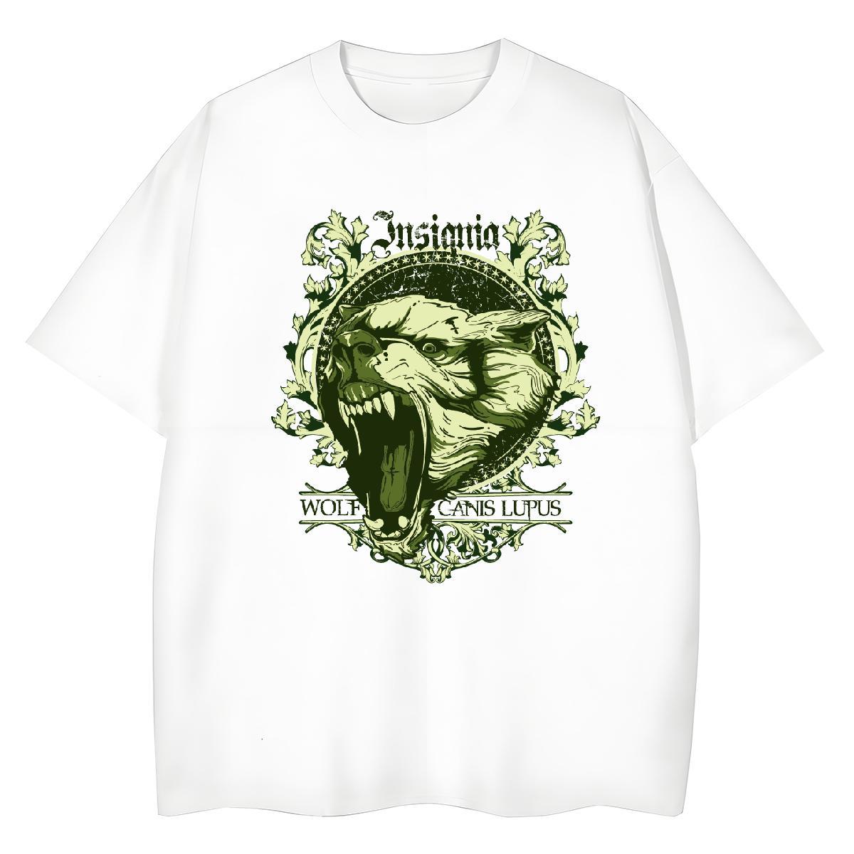 Classic T Shirts Women Crew Neck 100% Cotton 230g Unisex Tshirts Floral Print lion Spring Summer Popular Tops Tees