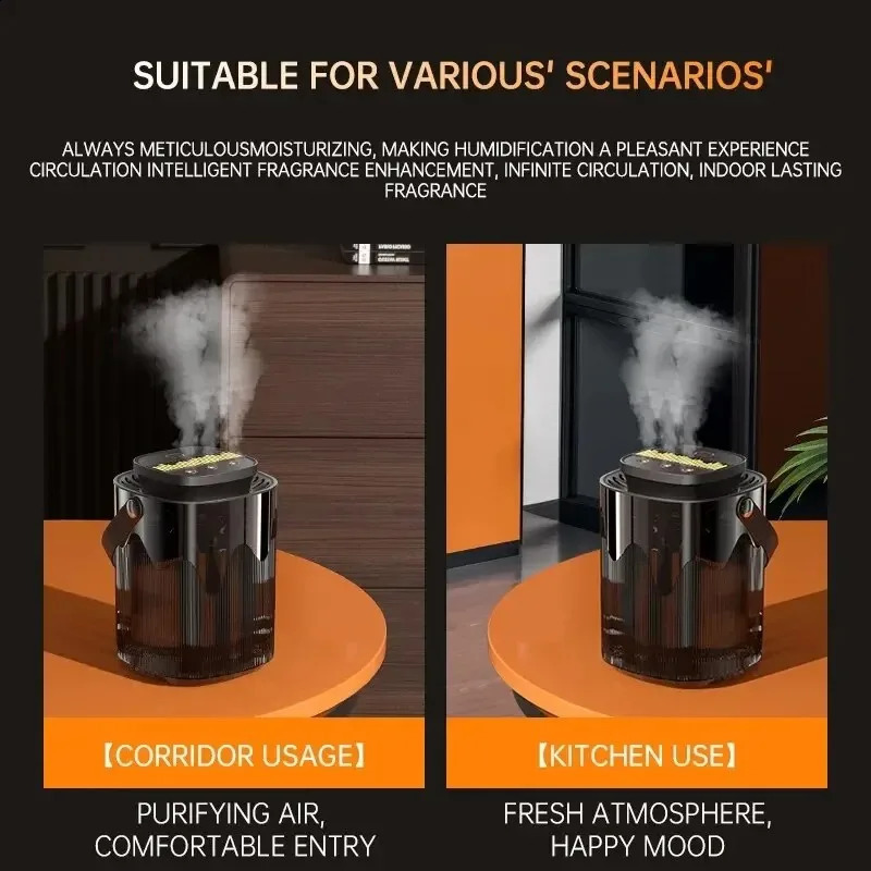 3L air humidifier 2400mah charging USB three nozzle aromatic essential oil diffuser 240820