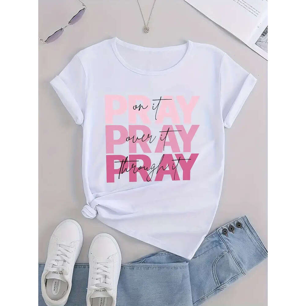 Short Graphic Sleeve T-shirts, Color Letter Print Casual Sports Slim For Running, Women's Summer Tops