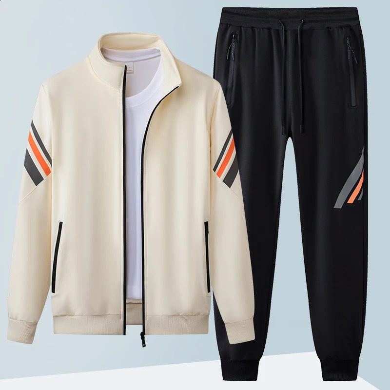 Autumn and winter sports suit zipper sweater running fitness long sleeve lapel mens two open leisure fishing bike 240821