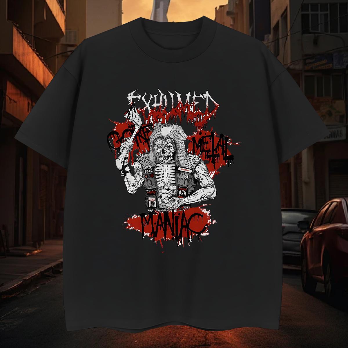 Wholesale Tshirts 230g Cotton Daily Wear skull Breathable Crew Neck T-Shirts for Men Loose Fit White Plus Size Top Tees