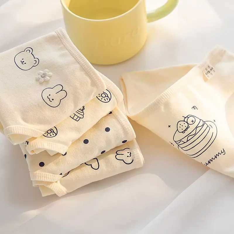 5PCS Girl Cotton Antibacterial Panties for Kid Print Soft Breathable Briefs 3+y Young Child Underwear Toddler Cute Thin Knickers Y240821