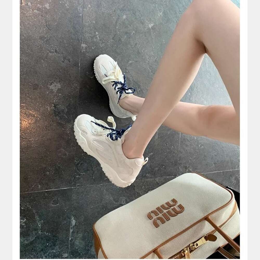 Ddmysports Grape Mom S Classic Soft Soled Leather Board With Raised Height Round Toe Patchwork Breathable Mesh German Training Forrest Gump Shoes OUTD