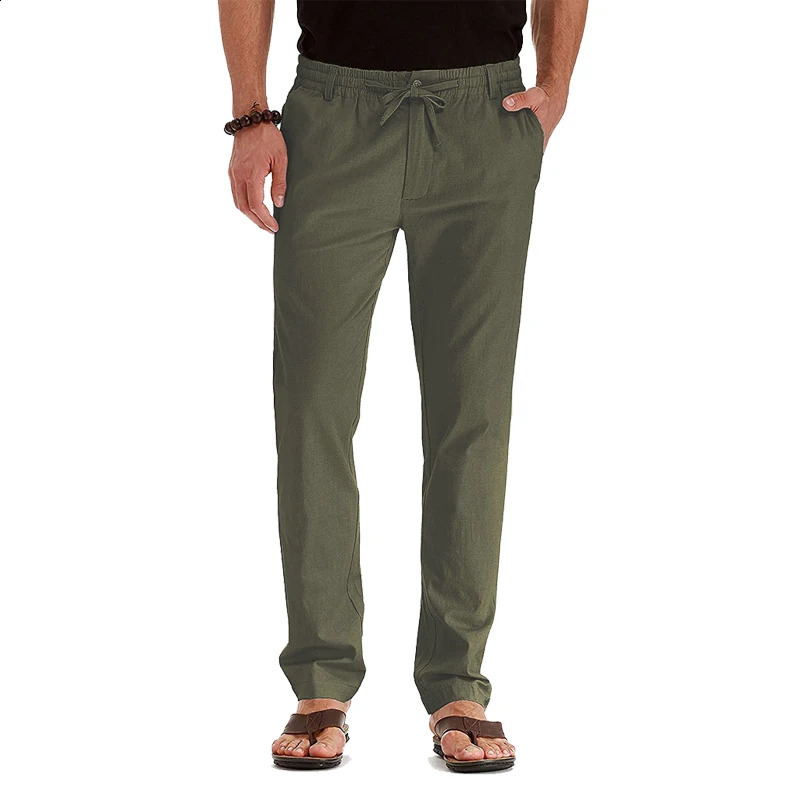 mens classic work elastic cargo pants cotton ultrathin gray khaki Korean spring casual 240821