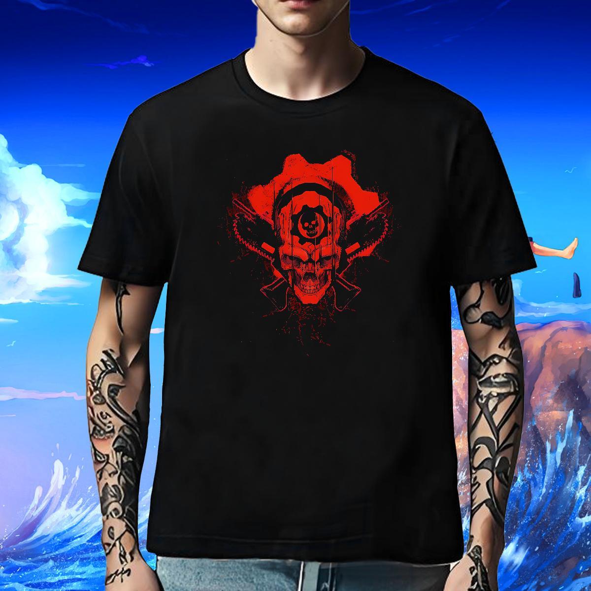Fashion Designer Men Tees 230g Cotton Summer Casual SKULL Crew Neck Breathable Men T Shirts TOP Quality Cartoon Print Tops Shirt