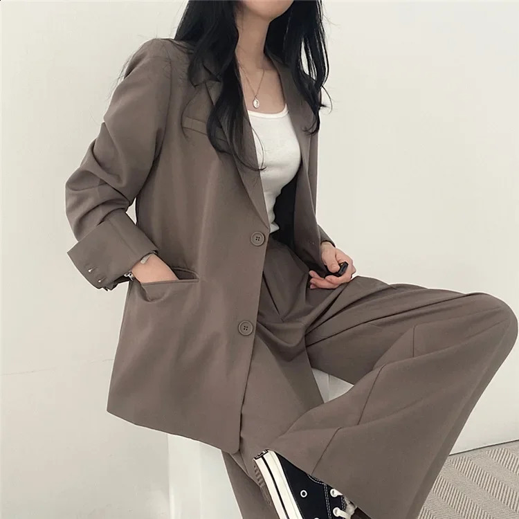 Fall Fashion Long Sleeve Blazer Mujer Pant Sets Blazers Women Casual Womens 2 Piece Outfit Set Suits Outwear 240820