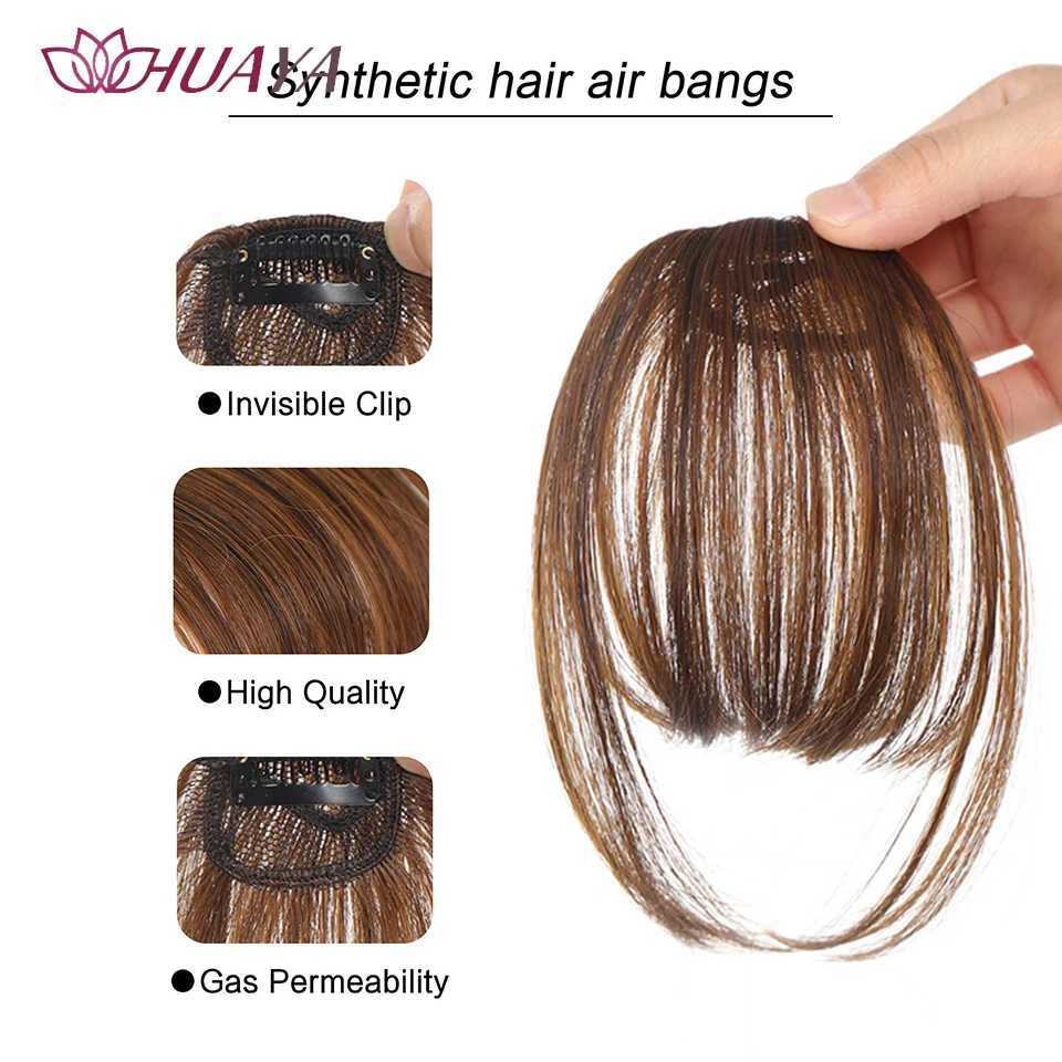Synthetic Gas Extended Front Edge Clip Style Air Bangs Fiber Optic Hair Accessories Invisible Natural W240817