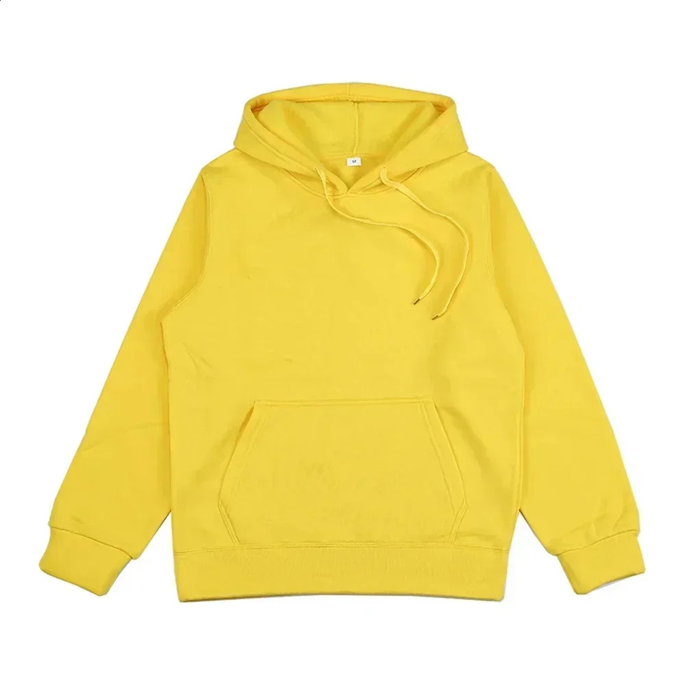 Mens fashion hooded sweater autumn and winter casual solid color hiphop street jogging loose size sports shirt 240821