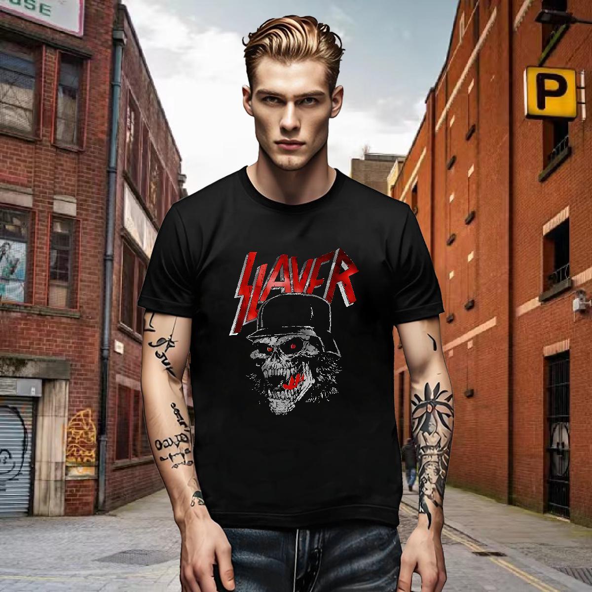 New Men Tshirts 100% Cotton 230g Home Outdoor skull Breathable Crew Neck T Shirts Men Loose Fit Oversized 4XL Clothes