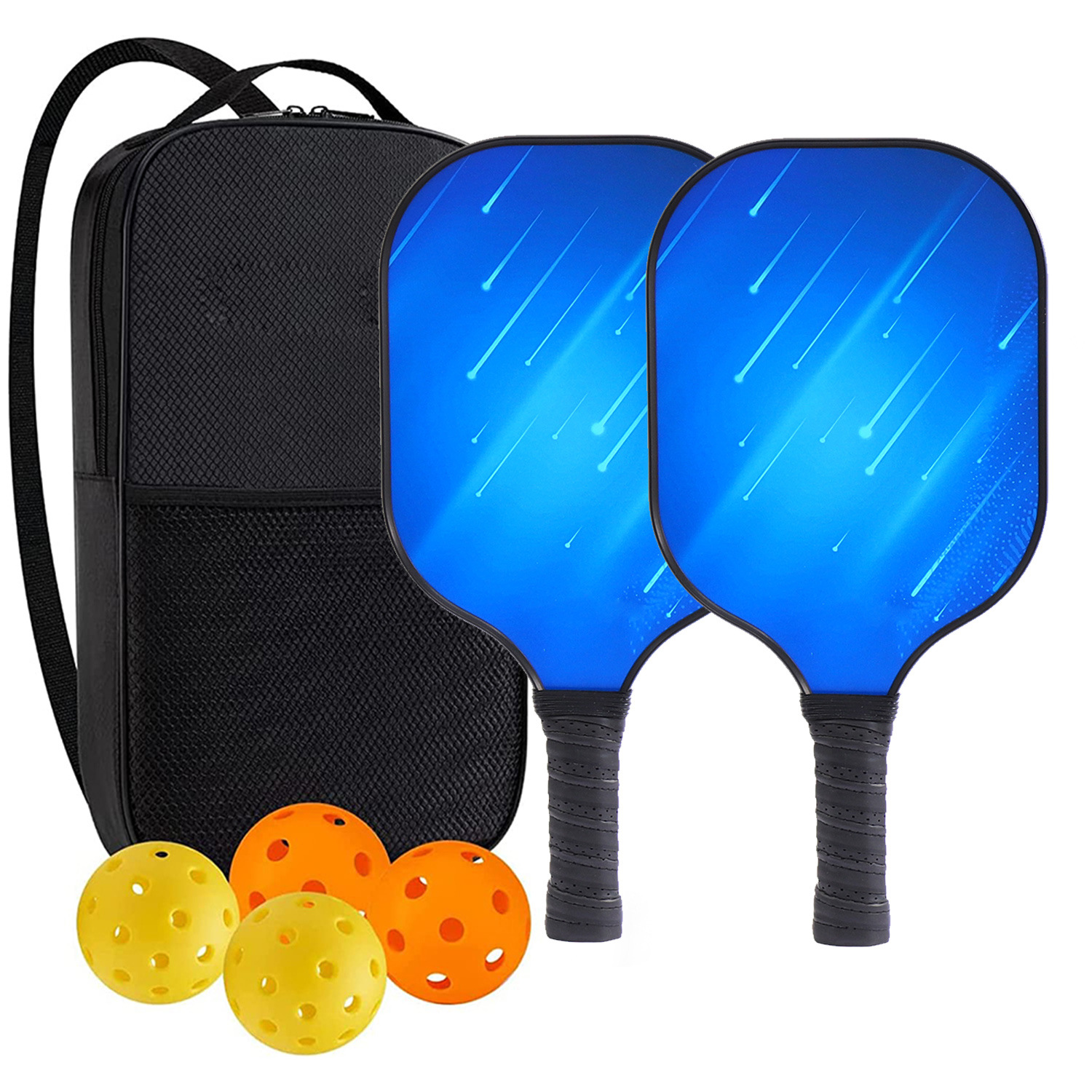 Palette de pickleball en fibre de verre haute performance pour les jeux de plein air compétitifs 2 paddle 4 balle 1 sac 9931