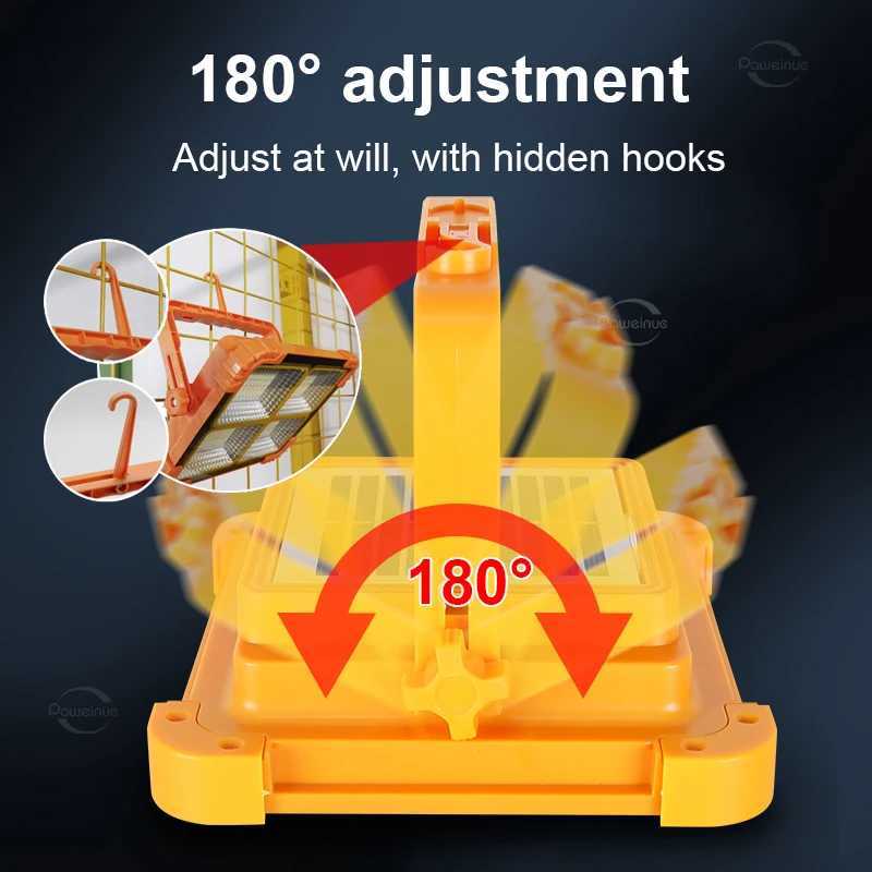 Newest Rechargeable Solar Flood Light Portable LED Fishing Tent Light Solar Emergency Night Market Light Outdoor Camping Lantren Y240820